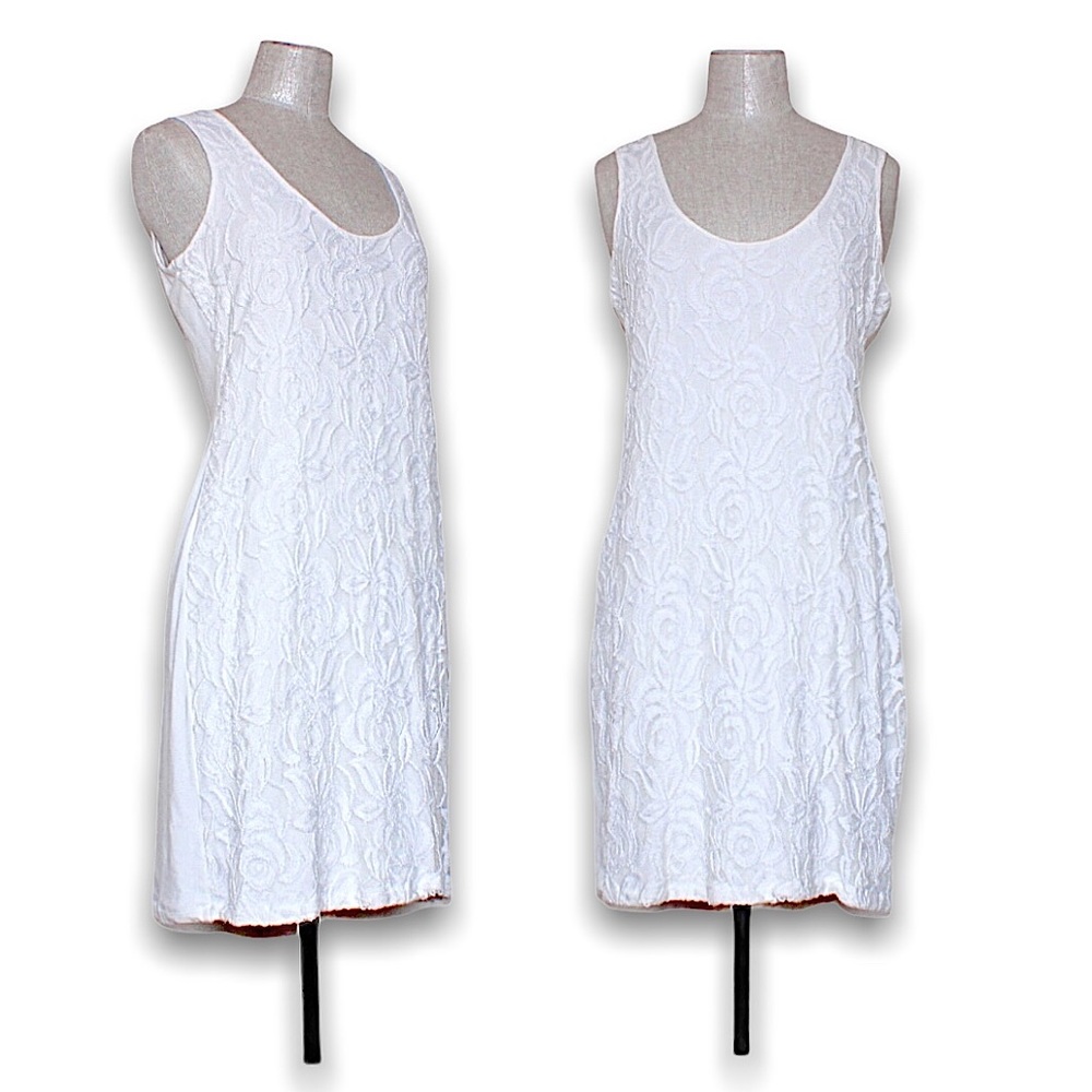 Calvin Klein White Lace Mini Sheath Dress 8